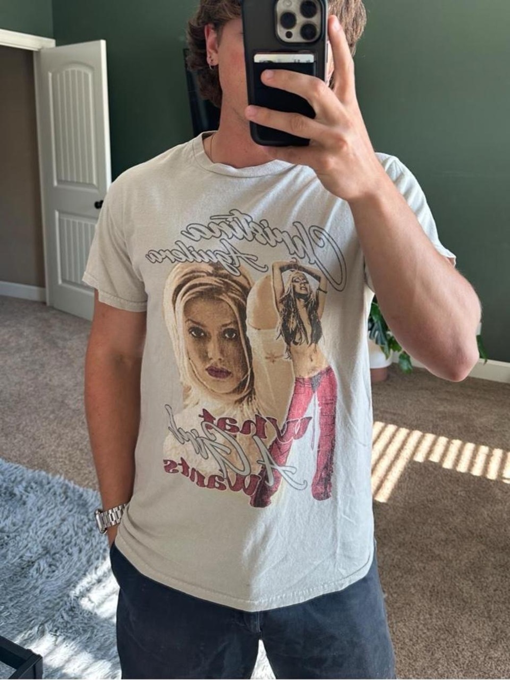Othr Christina Aguilera 'What A Girl Wants' Graphic Tee - White with Red Accents